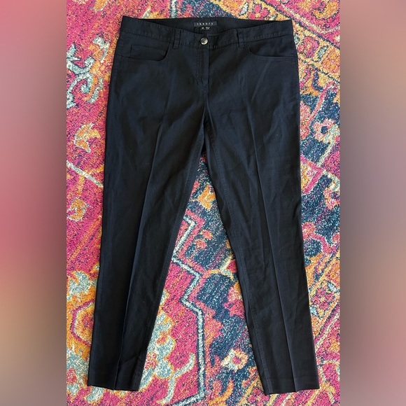 Theory | Women’s black linen blend pants, zipper/button front closure, size 10 - Picture 5 of 14